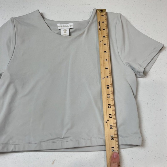House of Harlow Women's Cropped T-Shirt Short Sleeve Crewneck Gray Size M - Picture 8 of 12